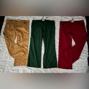 3 Pair Bundle S.C.R.U.B.S. CLASSIC FULL DRAWSTRING SCRUB Medical PANTS